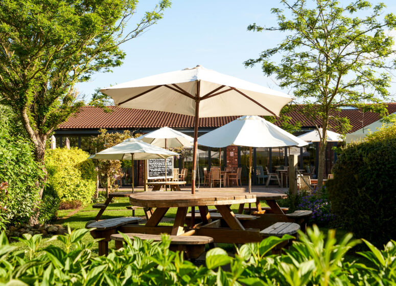 Outside seating area at the Balloon Tree cafe