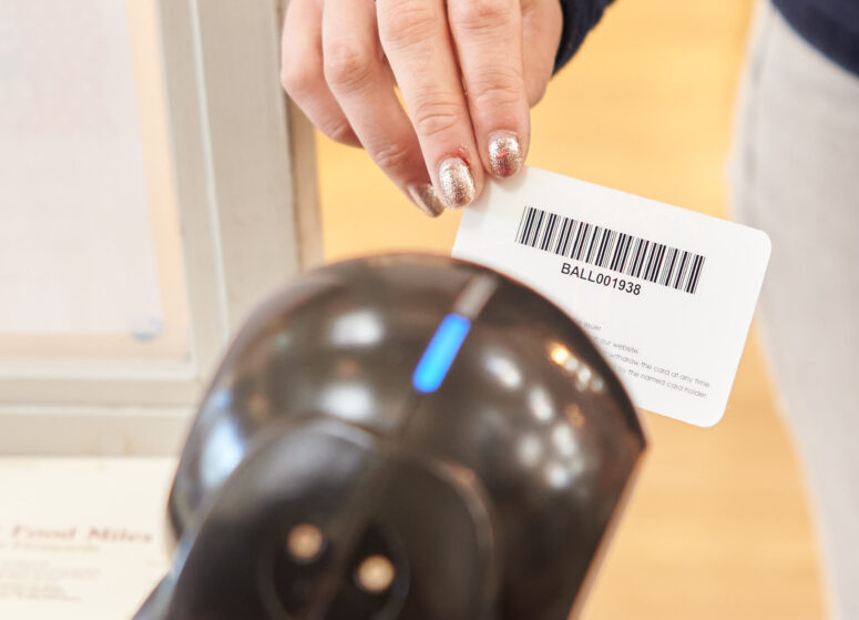 Loyalty Card being scanned in the Farm Shop